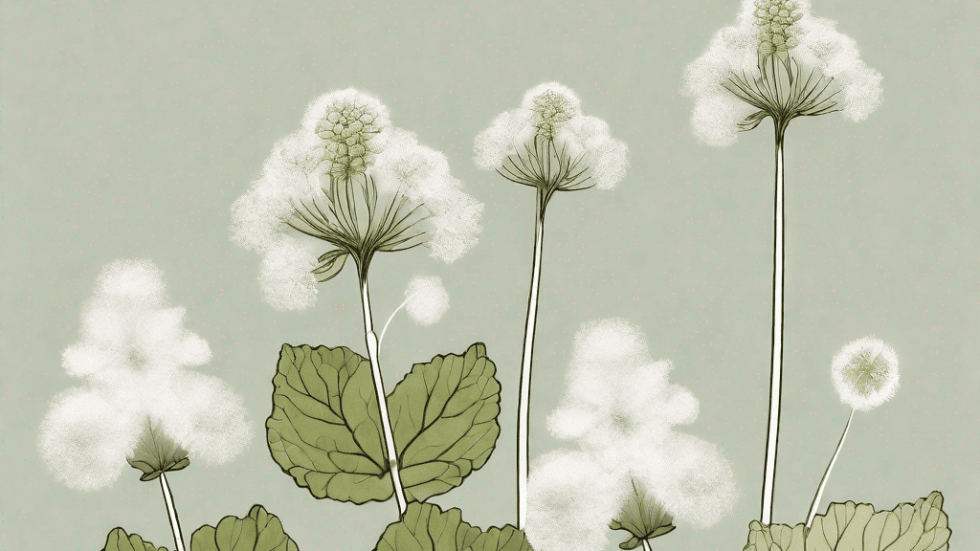 A butterbur plant in a serene natural setting